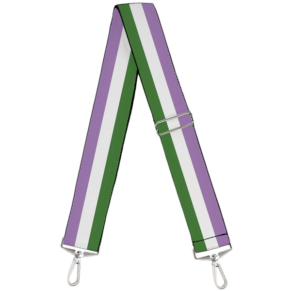 Buckle-Down Purse Strap - Flag Genderqueer Lavender White Green