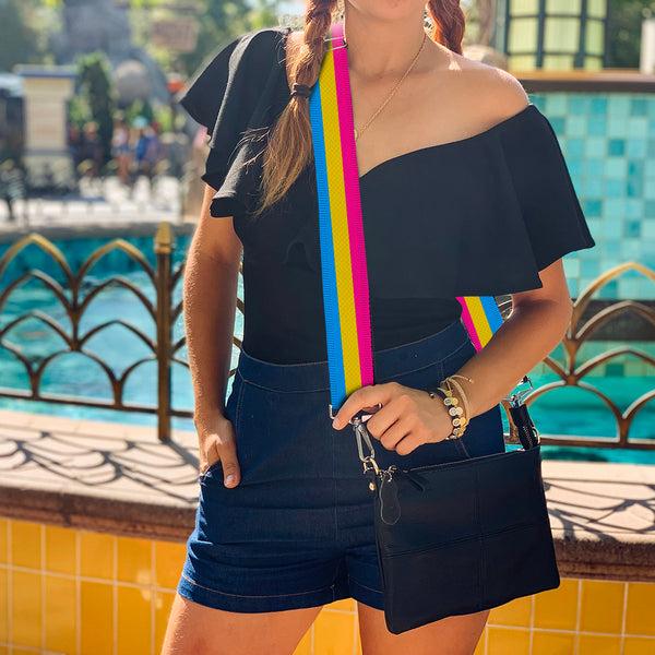 Buckle-Down Purse Strap - Flag Pansexual Pink Yellow Blue