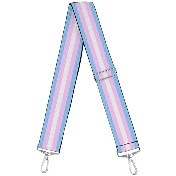 Buckle-Down Purse Strap - Flag Transgender Baby Blue Baby Pink White