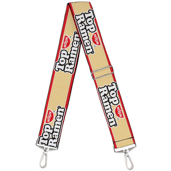 Buckle-Down Purse Strap - NISSIN TOP RAMEN Noodle Wave Stripe Orange/White/Yellow