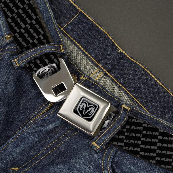 Buckle-Down Ram Seatbelt Belt - Ram REPEAT W/Text Webbing