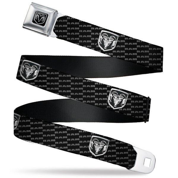 Buckle-Down Ram Seatbelt Belt - Ram REPEAT W/Text Webbing