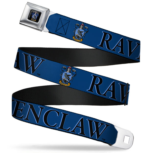 Buckle-Down Ravenclaw Crest Full Color Seatbelt Belt - Harry Potter RAVENCLAW & Crest Blue/Black Webbing