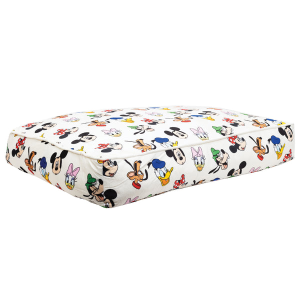 Buckle-Down Rectangle Pet Bed - Sensational Six Faces Scattered Ivory