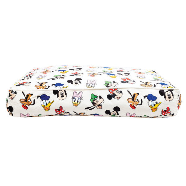 Buckle-Down Rectangle Pet Bed - Sensational Six Faces Scattered Ivory