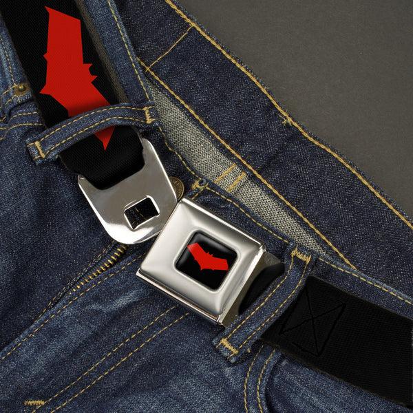 Buckle-Down Red Hood Logo Full Color Black Red Seatbelt Belt - Red Hood Logo Black/Red Webbing