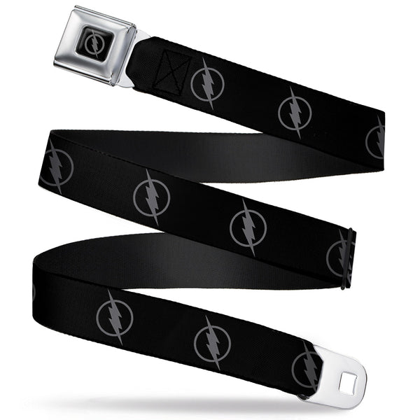 Buckle-Down Reverse Flash Logo Full Color Black Gray Seatbelt Belt - Reverse Flash Logo Black/Gray Webbing