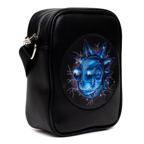Buckle-Down Rick And Morty Bag Cross Body Rick And Morty Lenticular Face Expression Applique Vegan Leather