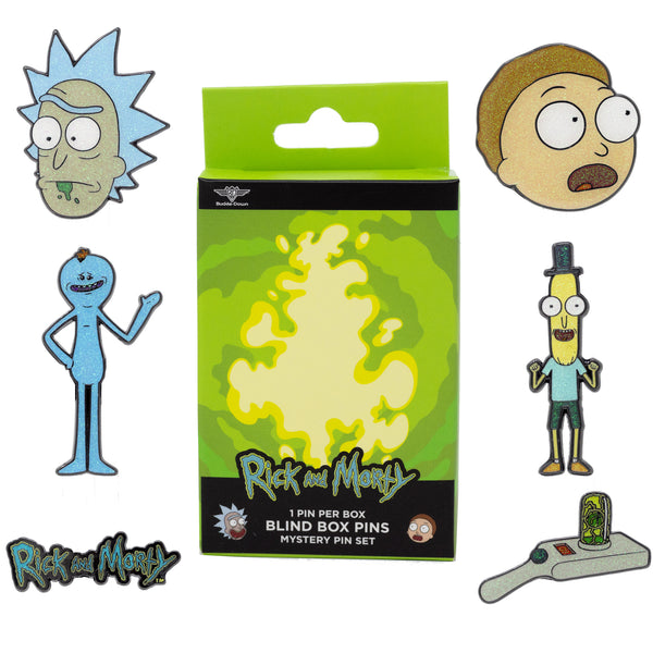 Buckle-Down Rick And Morty Mystery Enamel Pin Blind Box Series Rick Morty Mr. Poopybutthole Mr. Meeseeks Rick And Morty Title Logo Or A Portal Gun