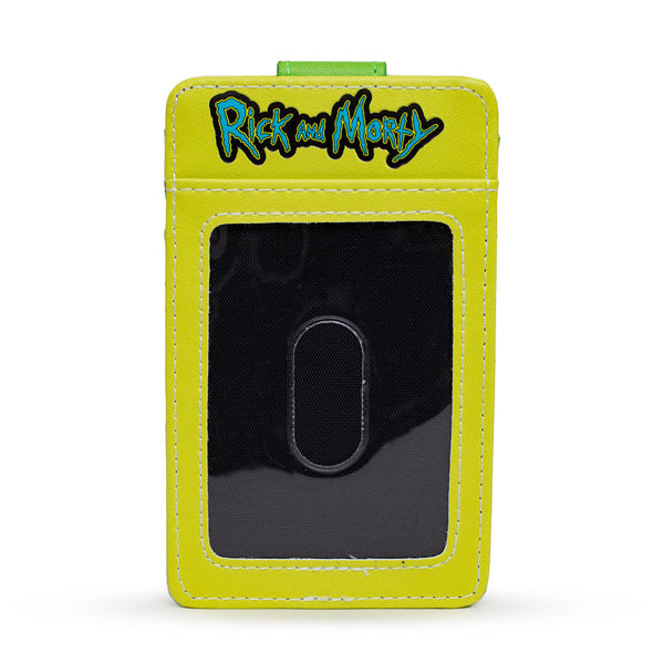 Buckle-Down Rick And Morty Wallet Character Wallet ID Card Holder Rick And Morty Rick Face Yellow Green Vegan Leather