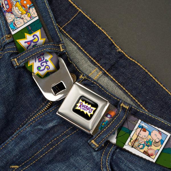 Buckle-Down RUGRATS Logo Full Color Seatbelt Belt - RUGRATS Character Snapshots Webbing