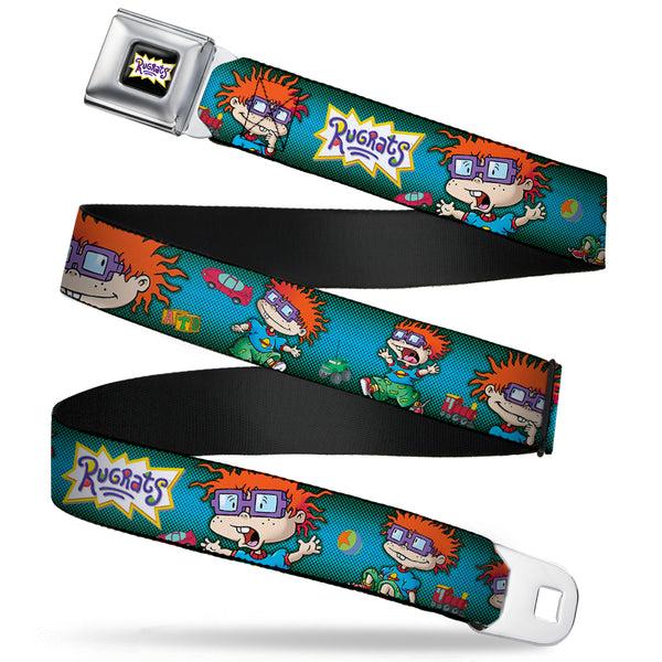 Buckle-Down RUGRATS Logo Full Color Seatbelt Belt - RUGRATS Chuckie Poses Webbing