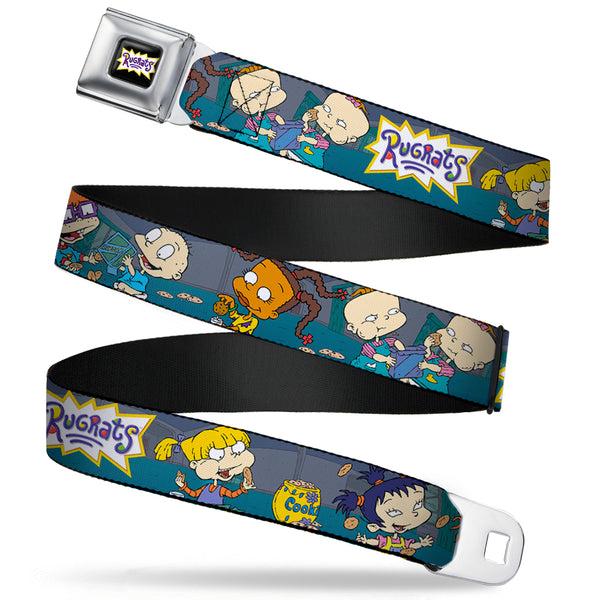 Buckle-Down RUGRATS Logo Full Color Seatbelt Belt - Rugrats Cookie Scene Webbing