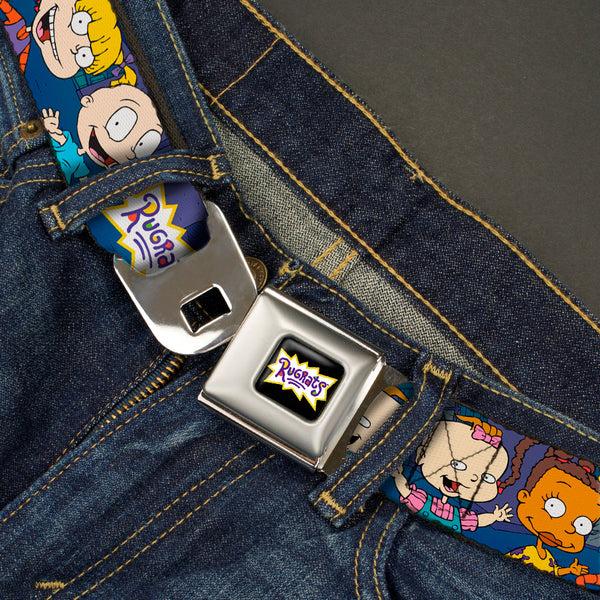 Buckle-Down RUGRATS Logo Full Color Seatbelt Belt - RUGRATS Group Pose Webbing