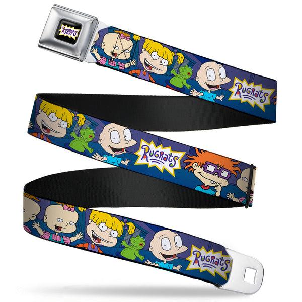 Buckle-Down RUGRATS Logo Full Color Seatbelt Belt - RUGRATS Group Pose2 w/Reptar Webbing