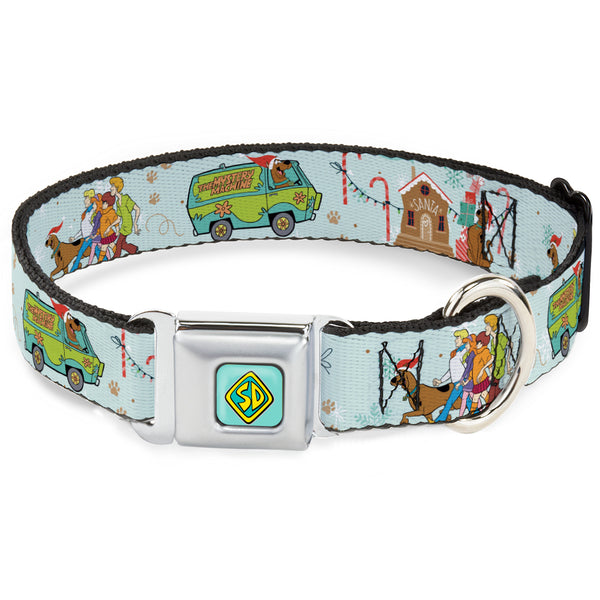 Buckle-Down Scooby Doo SD Dog Tag Baby Blue Seatbelt Buckle Collar - Scooby Doo Holiday Scenes and Icons Baby Blue