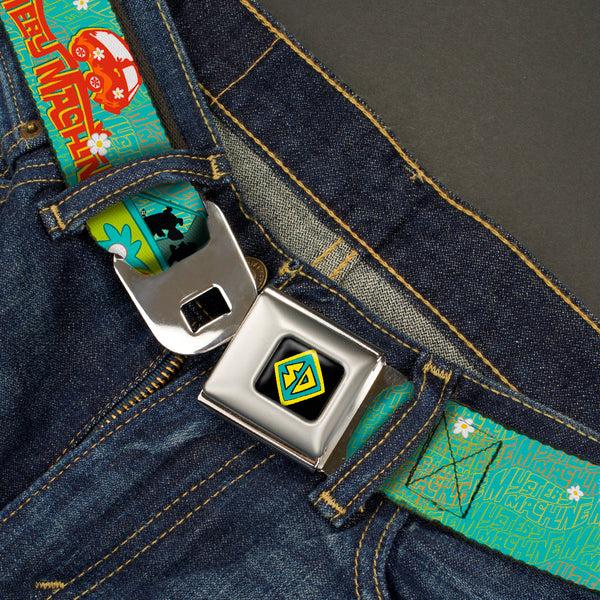 Buckle-Down SD Dog Tag Full Color Black Yellow Blue Seatbelt Belt - Scooby Doo Group In THE MYSTERY MACHINE Webbing