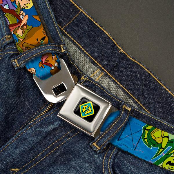 Buckle-Down SD Dog Tag Full Color Black Yellow Blue Seatbelt Belt - SCOOBY DOO INC. Group W/Slime Mutant Webbing