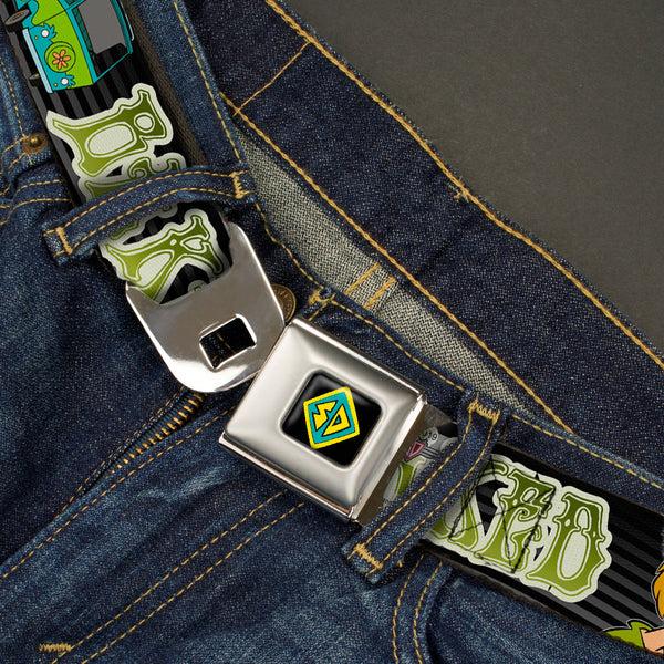 Buckle-Down SD Dog Tag Full Color Black Yellow Blue Seatbelt Belt - Shaggy/Mystery Machine HOT BOXED/BAKED Black/Gray/Green Webbing