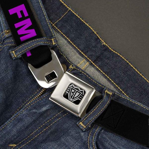 Buckle-Down Seatbelt Belt - FML Black/Yellow/Green/Purple