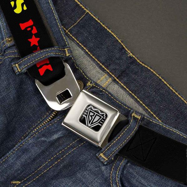 Buckle-Down Seatbelt Belt - HIGH AS F**K Black/Green/Yellow/Red