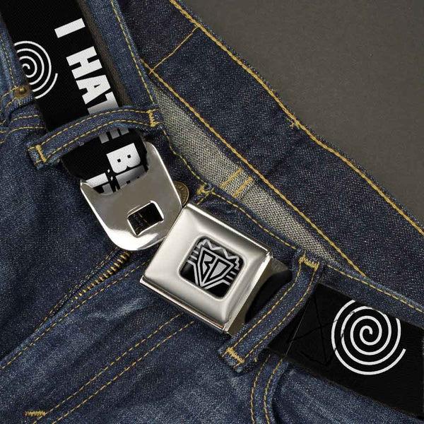 Buckle-Down Seatbelt Belt - I HATE BEING BIPOLAR-IT'S AWESOME Black/White