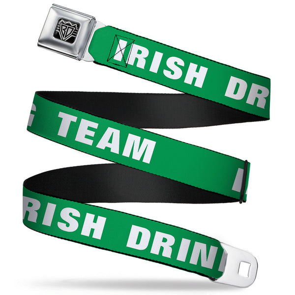 Buckle-Down Seatbelt Belt - IRISH DRINKING TEAM Green/White