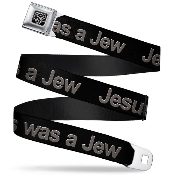 Buckle-Down Seatbelt Belt - JESUS WAS A JEW Black/Gray