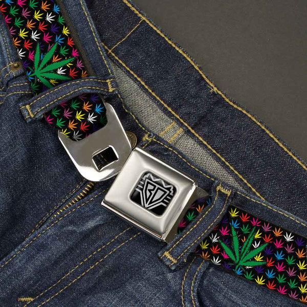 Buckle-Down Seatbelt Belt - Marijuana Garden Black/Multi Color