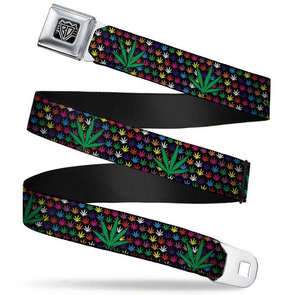 Buckle-Down Seatbelt Belt - Marijuana Garden Black/Multi Color
