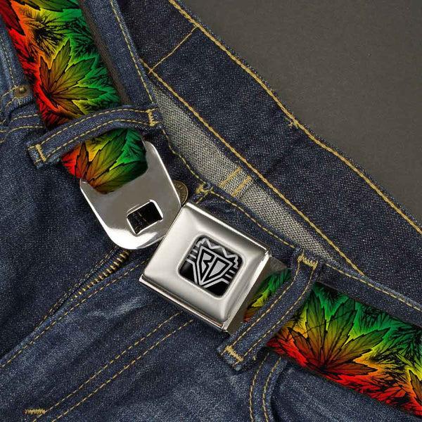 Buckle-Down Seatbelt Belt - Marijuana Haze Rasta/Rasta