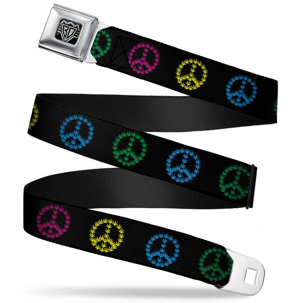 Buckle-Down Seatbelt Belt - Marijuana Peace Repeat Black/Multi Color