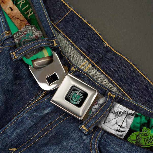 Buckle-Down Slytherin Crest Full Color Seatbelt Belt - Draco Malfo Poses DRACO MALFO SLYTHERIN Webbing