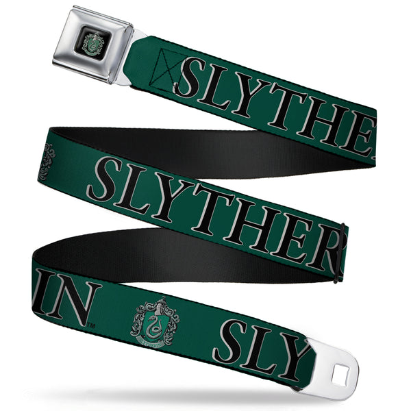 Buckle-Down Slytherin Crest Full Color Seatbelt Belt - Harry Potter SLYTHERIN & Crest Green/Black Webbing