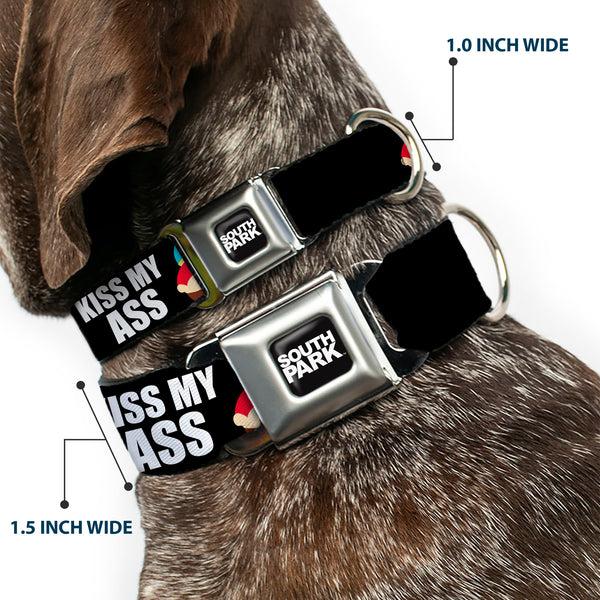 Buckle-Down SOUTH PARK Title Logo Full Color Black/White Seatbelt Buckle Collar - South Park Cartman Pants KISS MY ASS Pose Black/White