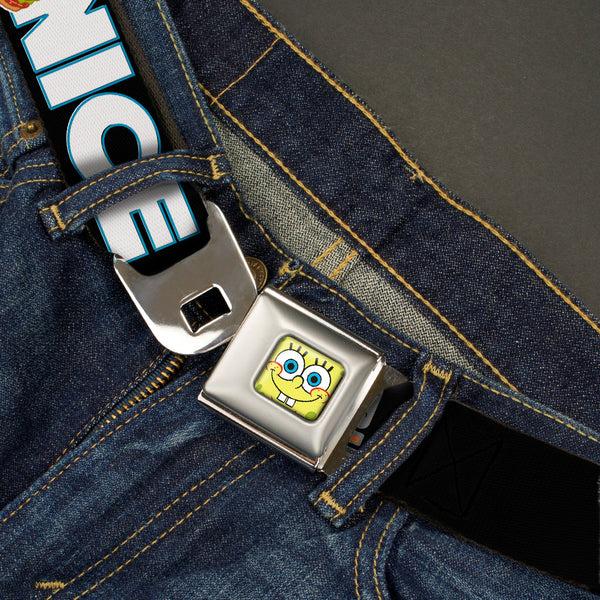 Buckle-Down Sponge Bob Face CLOSE-UP Full Color Seatbelt Belt - SpongeBob & Krabby Patty NICE BUNS Webbing