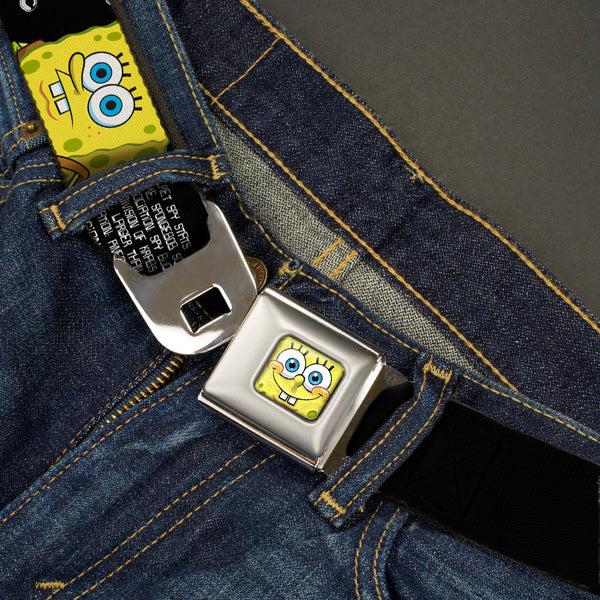Buckle-Down SpongeBob 3-D Face CLOSE-UP Full Color Seatbelt Belt - SpongeBob & Patrick Starfish/Spy Profile MASTERS OF DISGUISE Webbing