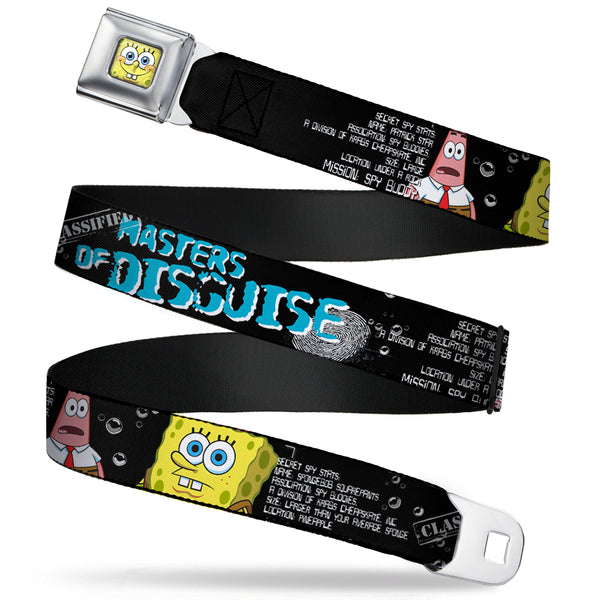 Buckle-Down SpongeBob 3-D Face CLOSE-UP Full Color Seatbelt Belt - SpongeBob & Patrick Starfish/Spy Profile MASTERS OF DISGUISE Webbing