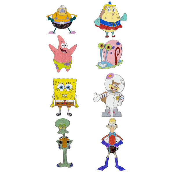 Buckle-Down SpongeBob SquarePants Blind Box Glitter Enamel Pin Series - Mystery Character SpongeBob Sandy Patrick Gary Squidward Mermaidman Barnacle Boy Or Mrs Puff