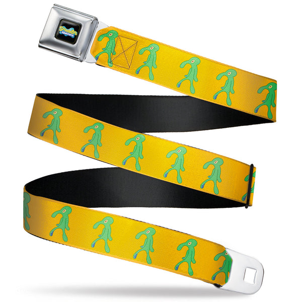Buckle-Down SpongeBob SquarePants Logo Full Color Black/Blues Seatbelt Belt - SpongeBob Squidward Bold and Brash Painting Orange/Green Webbing