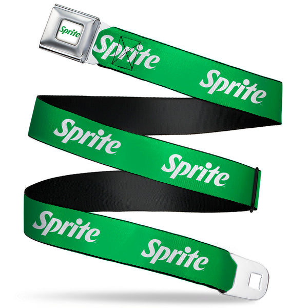 Buckle-Down SPRITE Logo Full Color White/Green Seatbelt Belt - SPRITE Logo Green/White Webbing
