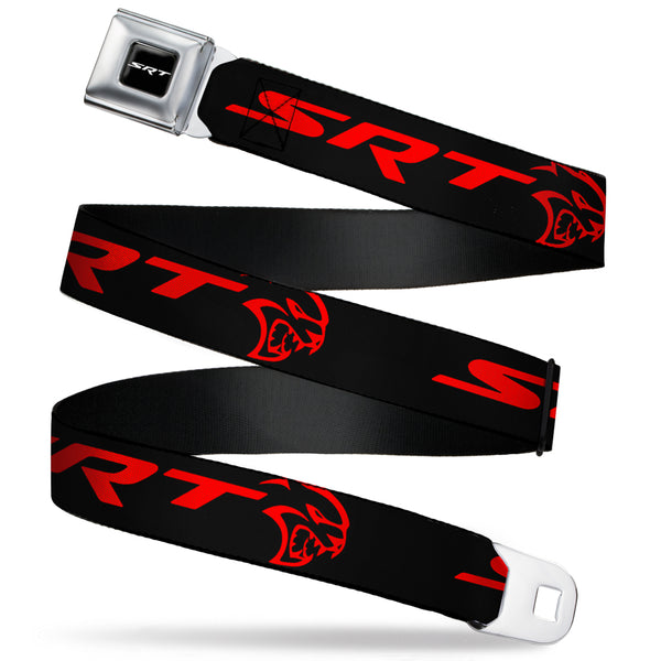 Buckle-Down SRT Logo Full Color Black White Seatbelt Belt - Dodge SRT Hellcat Logo CLOSE-UP Black/Red Webbing Buckle-Down SRT Logo Full Color Black White Seatbelt Belt - Dodge SRT Hellcat Logo CLOSE-UP Black/Red Webbing