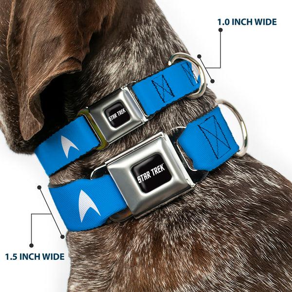 Buckle-Down STAR TREK Text Logo Full Color Black/White Seatbelt Buckle Collar - Star Trek Starfleet Insignia Blue/White