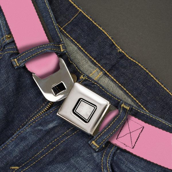 Buckle-Down Starburst Seatbelt Belt - Baby Pink Webbing