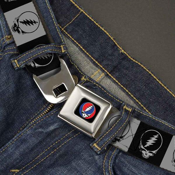 Buckle-Down Steal Your Face Seatbelt Belt - Steal Your Face Blocks Black/White-Gray/Black Webbing