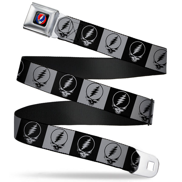 Buckle-Down Steal Your Face Seatbelt Belt - Steal Your Face Blocks Black/White-Gray/Black Webbing