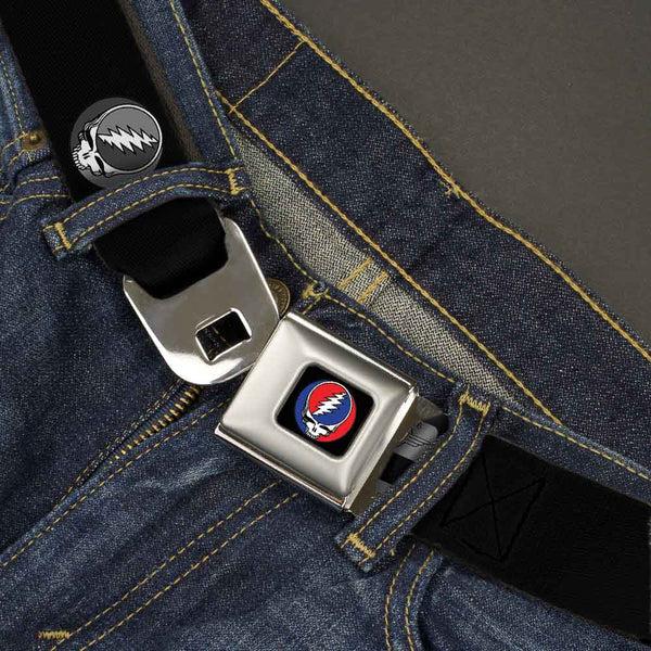 Buckle-Down Steal Your Face Seatbelt Belt - Steal Your Face Repeat Black/Gray Webbing