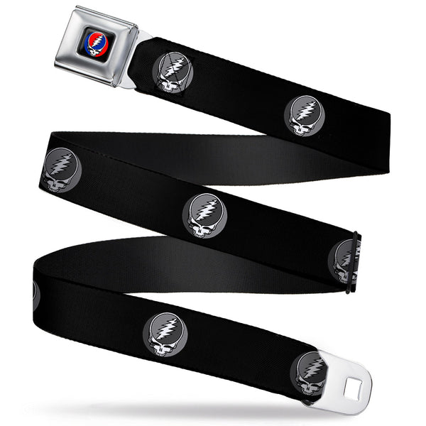 Buckle-Down Steal Your Face Seatbelt Belt - Steal Your Face Repeat Black/Gray Webbing