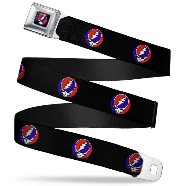 Buckle-Down Steal Your Face Seatbelt Belt - Steal Your Face Repeat Black/Color Webbing