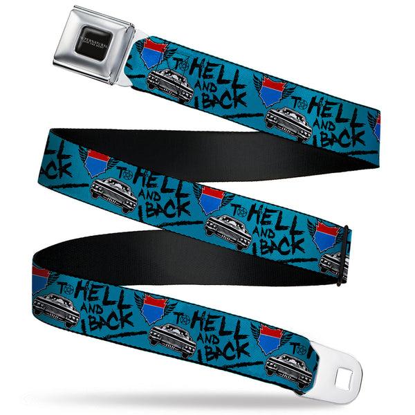 Buckle-Down SUPERNATURAL-JOIN THE HUNT Full Color Black/White Seatbelt Belt - Supernatural Baby Car TO HELL AND BACK Collage Blue/Black Webbing
